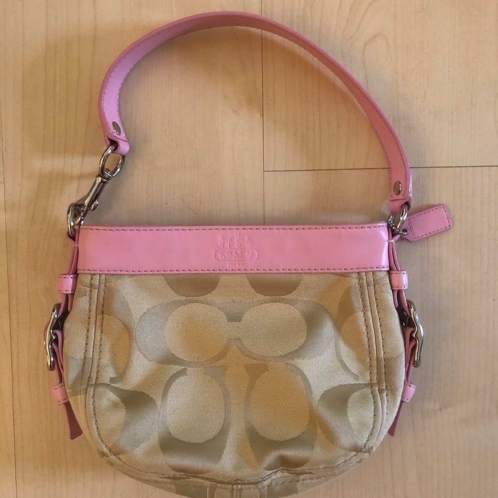 Cream and Millennial Pink Coach Bag